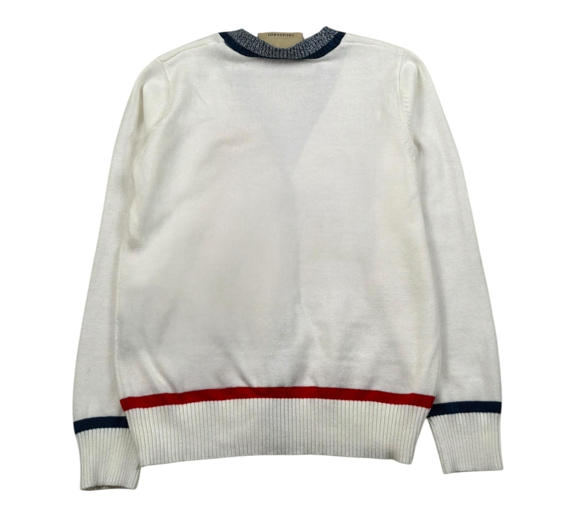 Trussardi Cardigan Tinta Unita con Bottoni E Stampa per Bambino TBP26148CD PANNA TRUSSARDI 