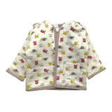 YATSI BABY completo 3pz pantalone-shirt-giubbino tinta unita con cappuccio bottoni e stampa Panna per Neonato 24431550 PANNA YATSI BABY 