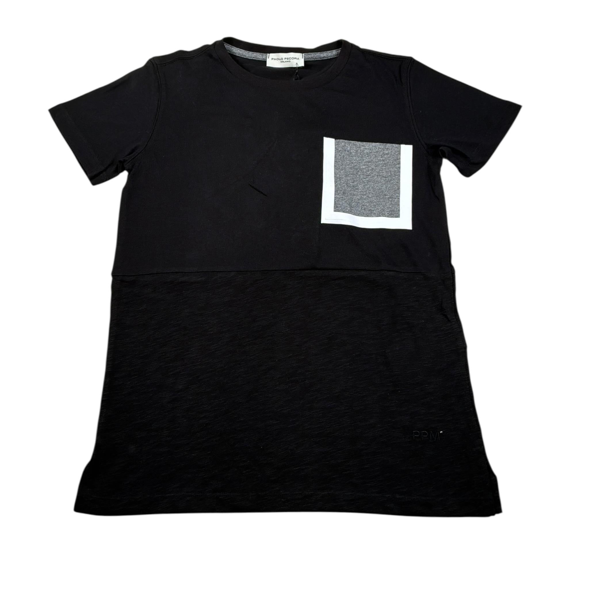 Paolo Pecora T-Shirt tinta unita con Taschino Nero per Bambino PP2260 NERO PAOLO PECORA 