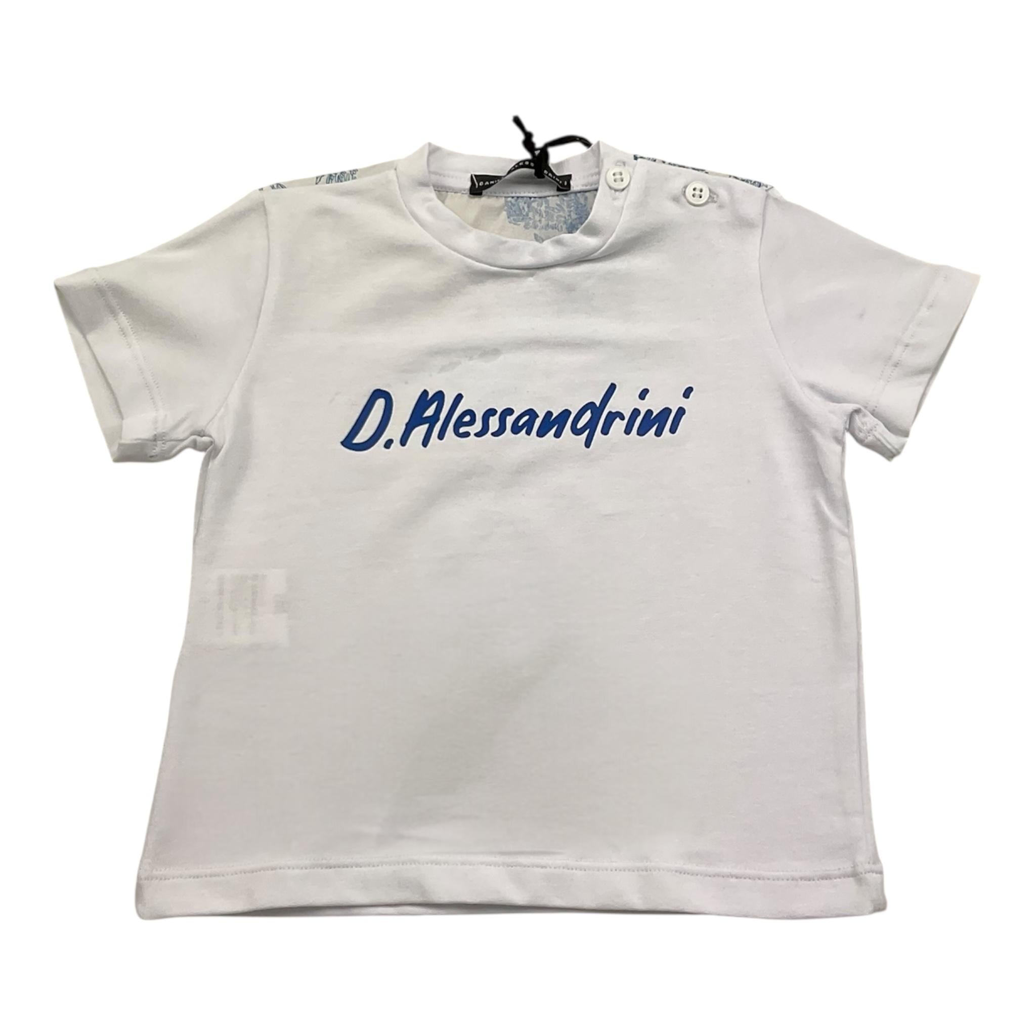 Daniele Alessandrini T-Shirt Tinta Unita con Stampa per Neonato 1296M00223 BIANCO DANIELE ALESSANDRINI 