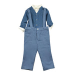 Bramante Completo 3 Pezzi Camicia-Cardigan-Pantalone per Neonato PAOLOO AZZURRO BRAMANTE 