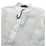 Please Camicia Tinta Unita con Colletto Coreano per Neonato CL28399B73 BIANCO PLEASE 