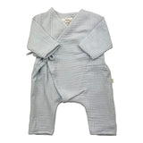 TEDDY E MINOU tutina tinta unita con lacci Azzurro per Neonato I23TU028C0059 AZZURRO TEDDY E MINOU 