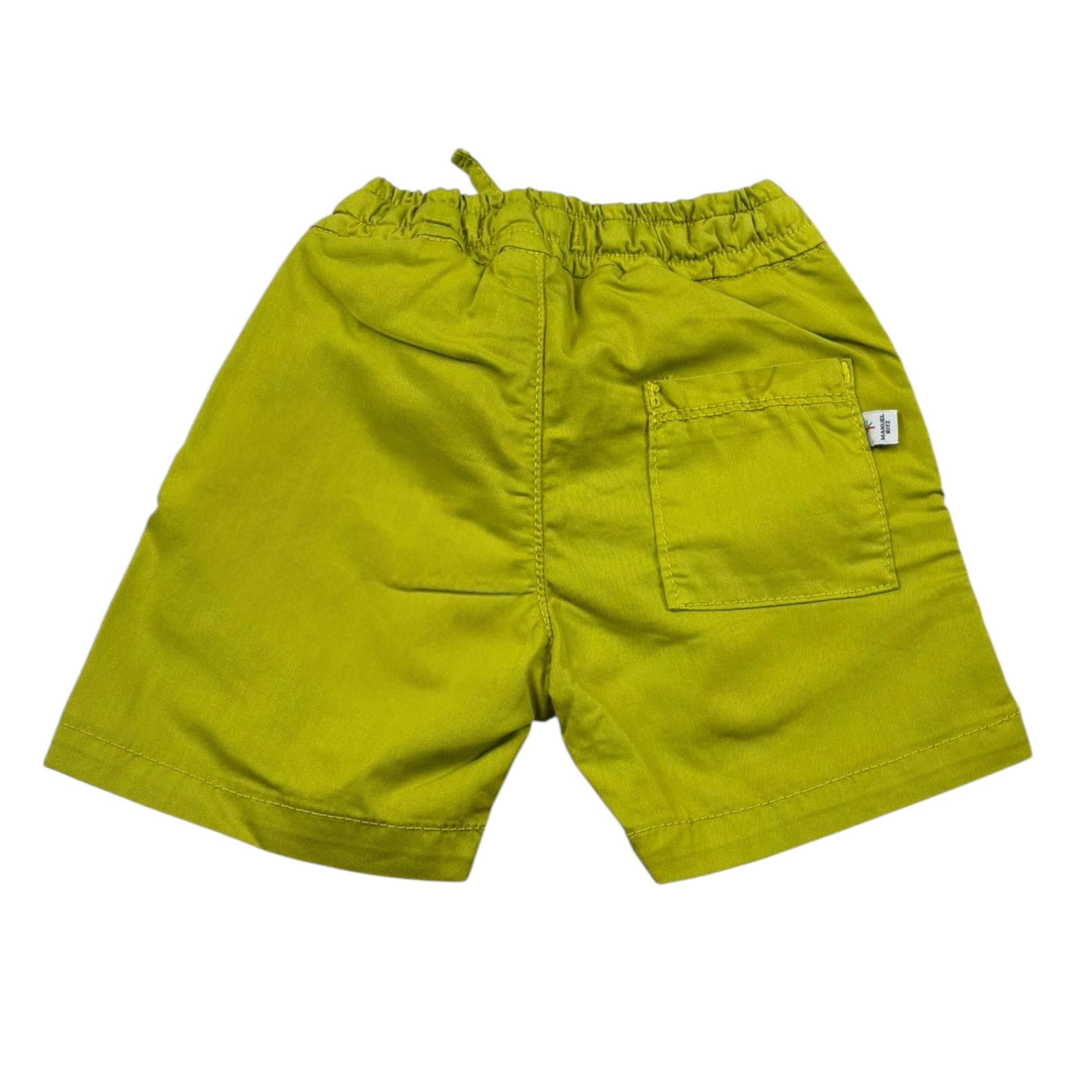 Manuel Ritz Bermuda Tinta Unita con Elastico In Vita per Neonato MR2556 VERDE ACIDO MANUEL RITZ 