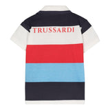 Trussardi Polo Mezza Manica Fantasia A Righe Multicolor per Neonato