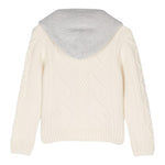 ELEVENTY maglia modello felpa tinta unita con cappuccio in contrasto Panna per Bambina EV9P70X PANNA ELEVENTY 