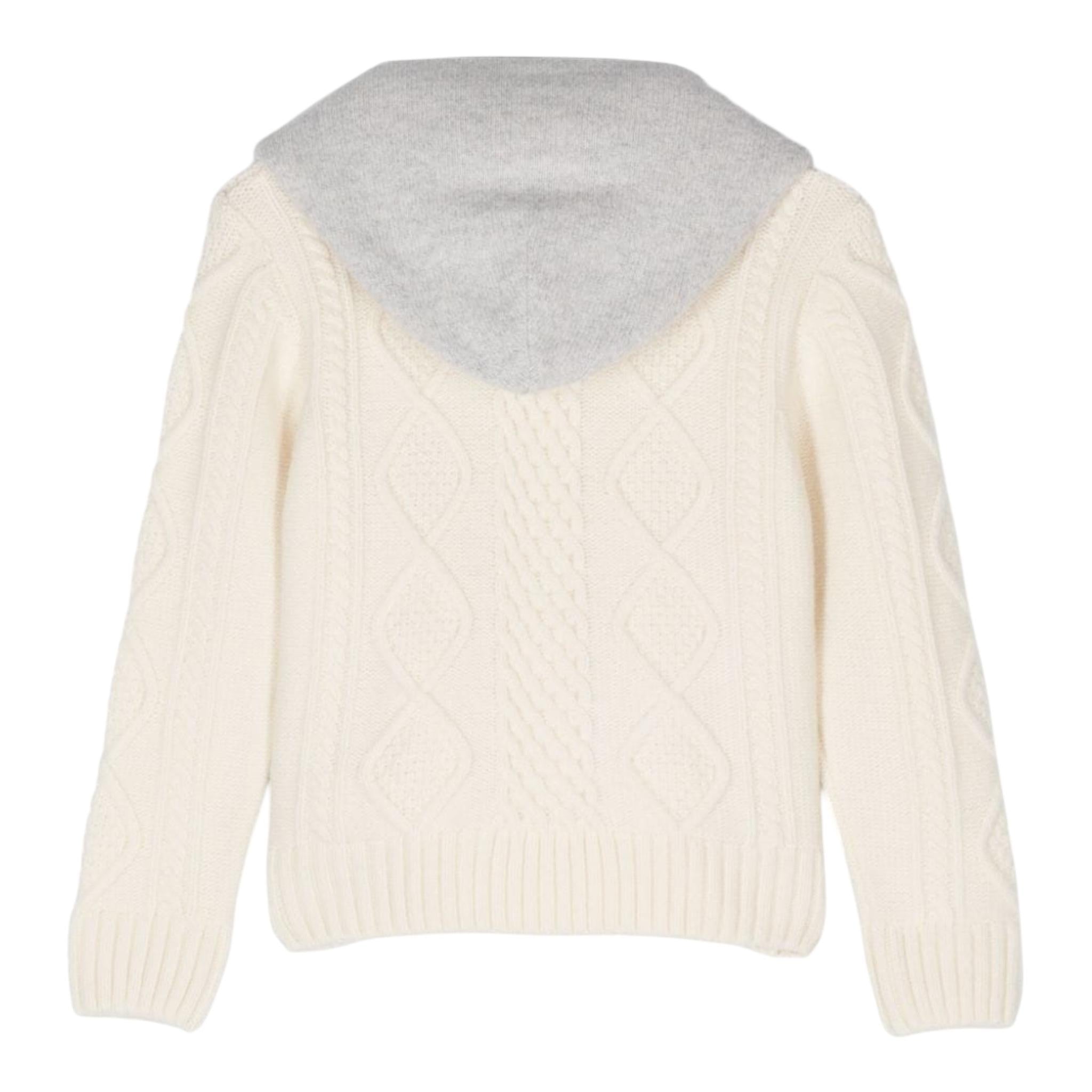 ELEVENTY maglia modello felpa tinta unita con cappuccio in contrasto Panna per Bambina EV9P70X PANNA ELEVENTY 