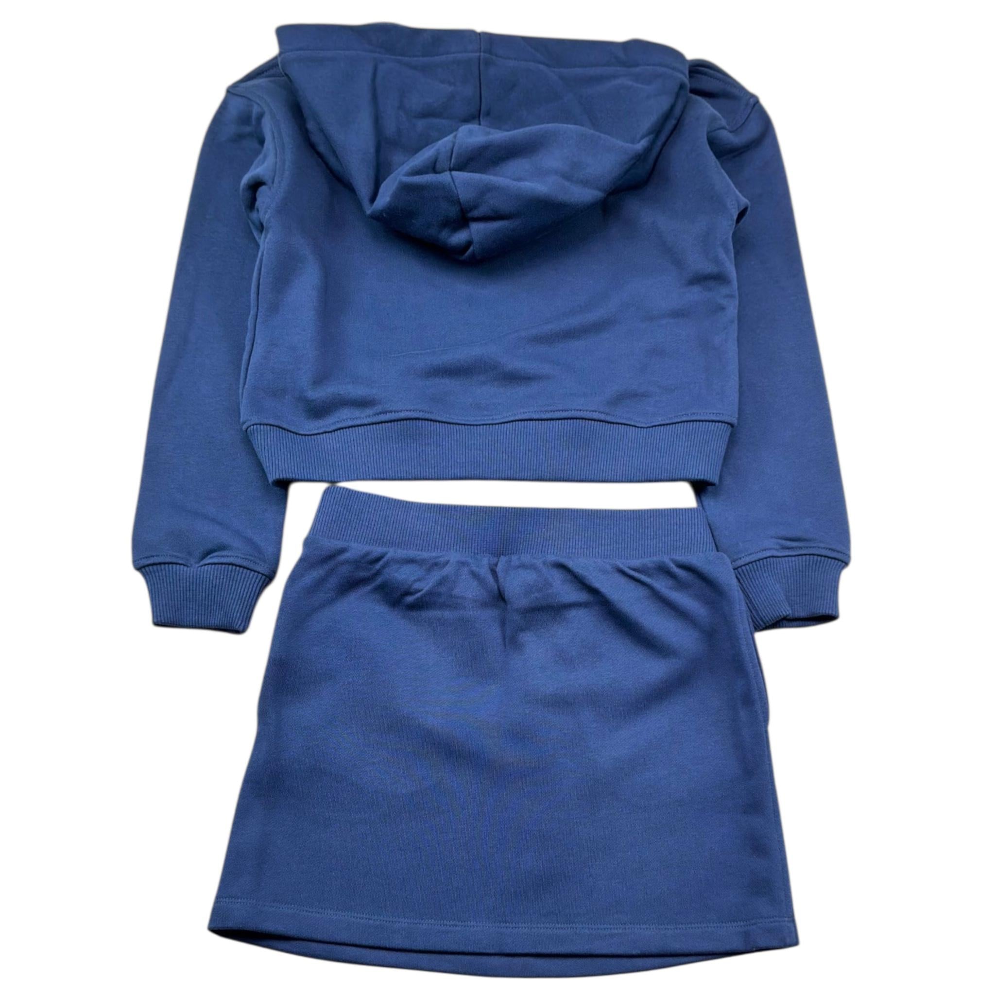 Moschino Completo 2 Pezzi Felpa-Gonna Tinta Unita per Bambina HDG01Q BLU MOSCHINO 