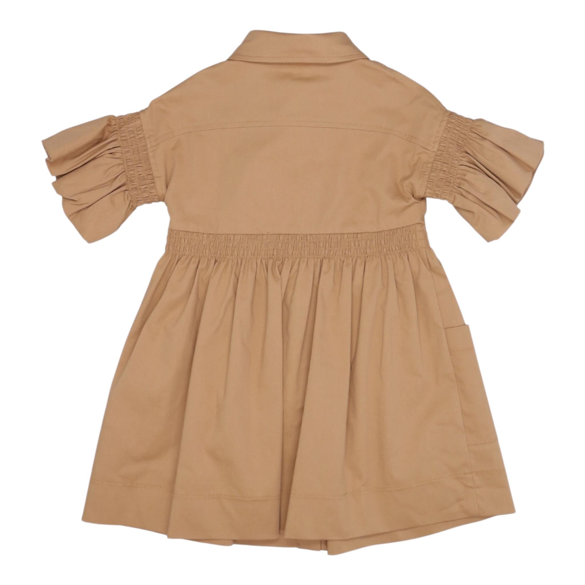 Monnalisa Abito Modello Camicia Tinta Unita per Bambina ABAB CAMMELLO MONNALISA 