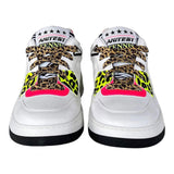 Aniye By Girl Sneakers Tinta Unita Con Fantasia Maculata E Lacci Bianco Per Bambina