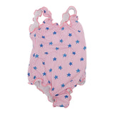 Saint Barth Costume Intero Bicolore con Fantasia A Righe per Bambina CLIO001X BIANCO/ROSA SAINT BARTH 