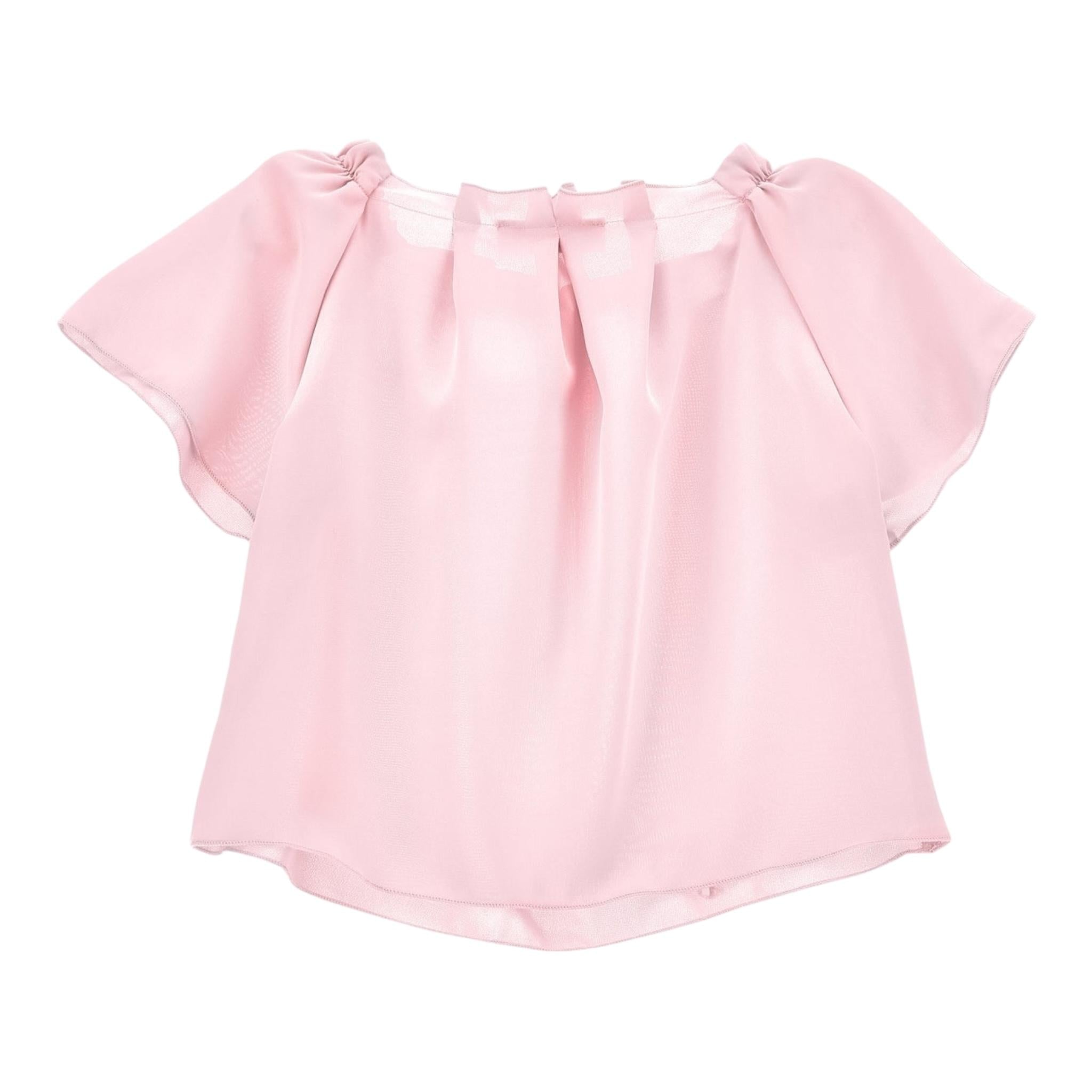 Monnalisa Camicia Mezza Manica Tinta Unita per Bambina 17E300X ROSA MONNALISA 