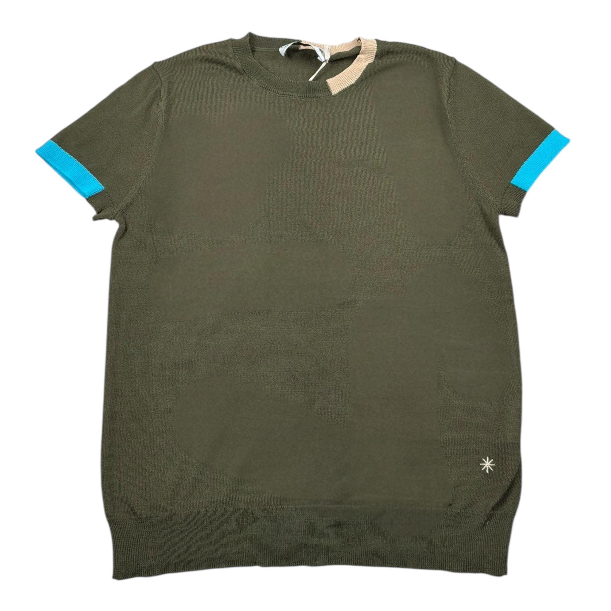 Manuel Ritz T.Shirt Girocollo Tinta Unita con Profili In Contrasto per Neonato MR2996NX VERDE MANUEL RITZ 
