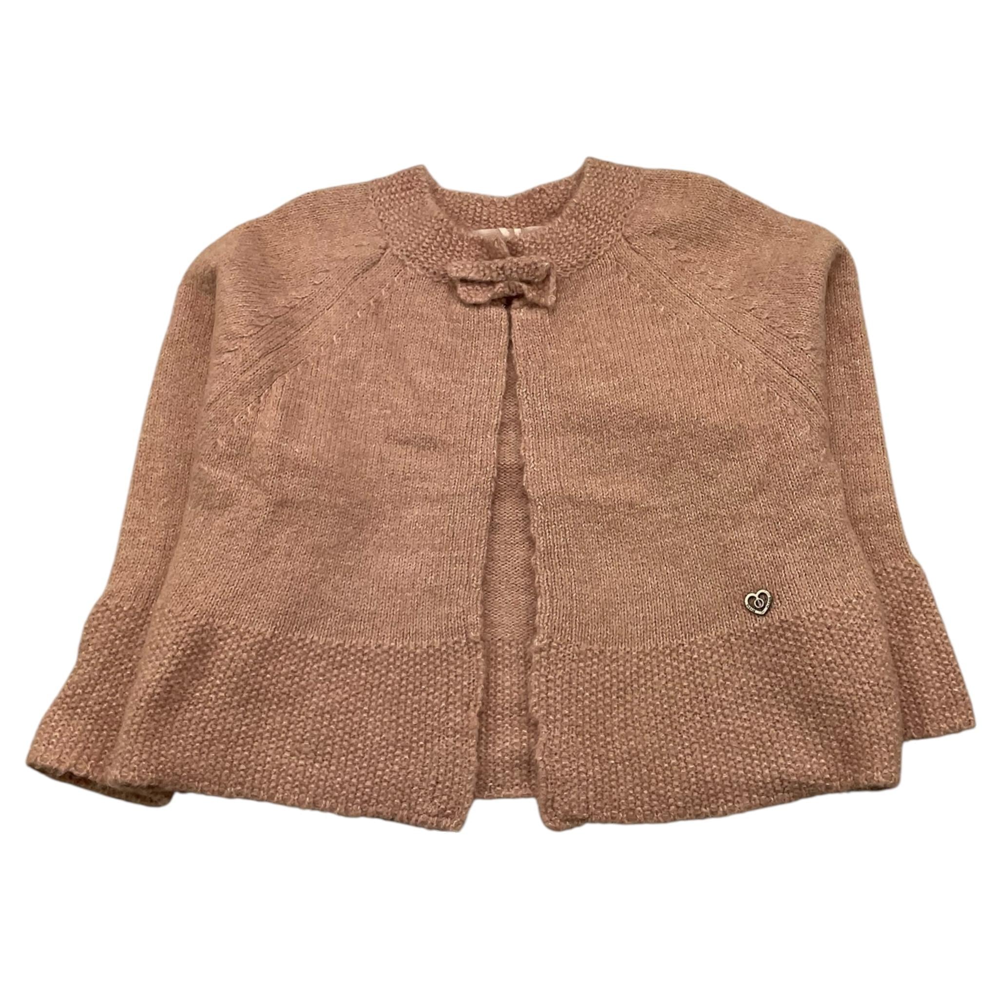 PLEASE cardigan tinta unita con fiocco Rosa per Neonata NB75230G65N ROSA PLEASE 