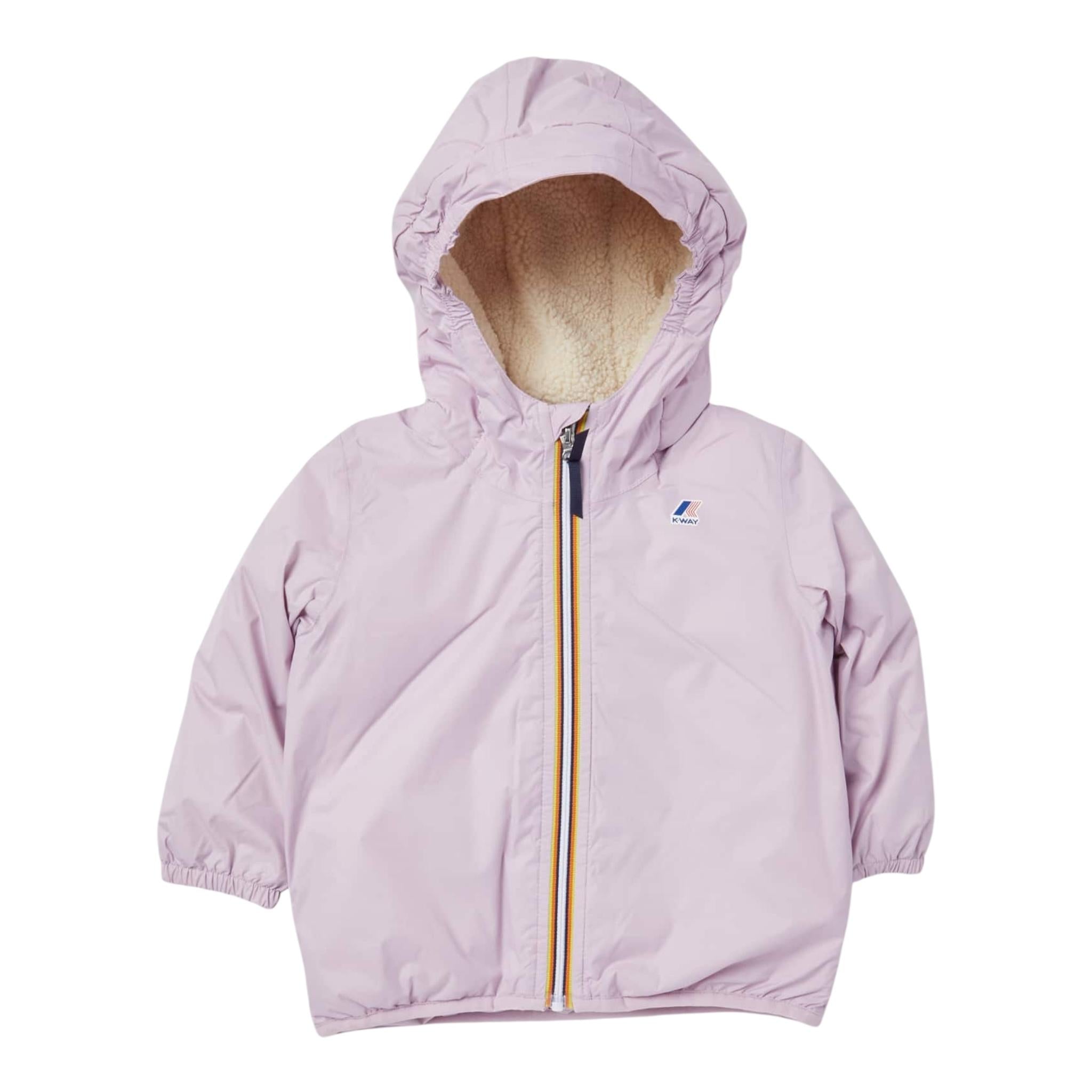 K-WAY giubbino tinta unita con cappuccio Lilla per Bambina K6115FWAXXX LILLA K-WAY 