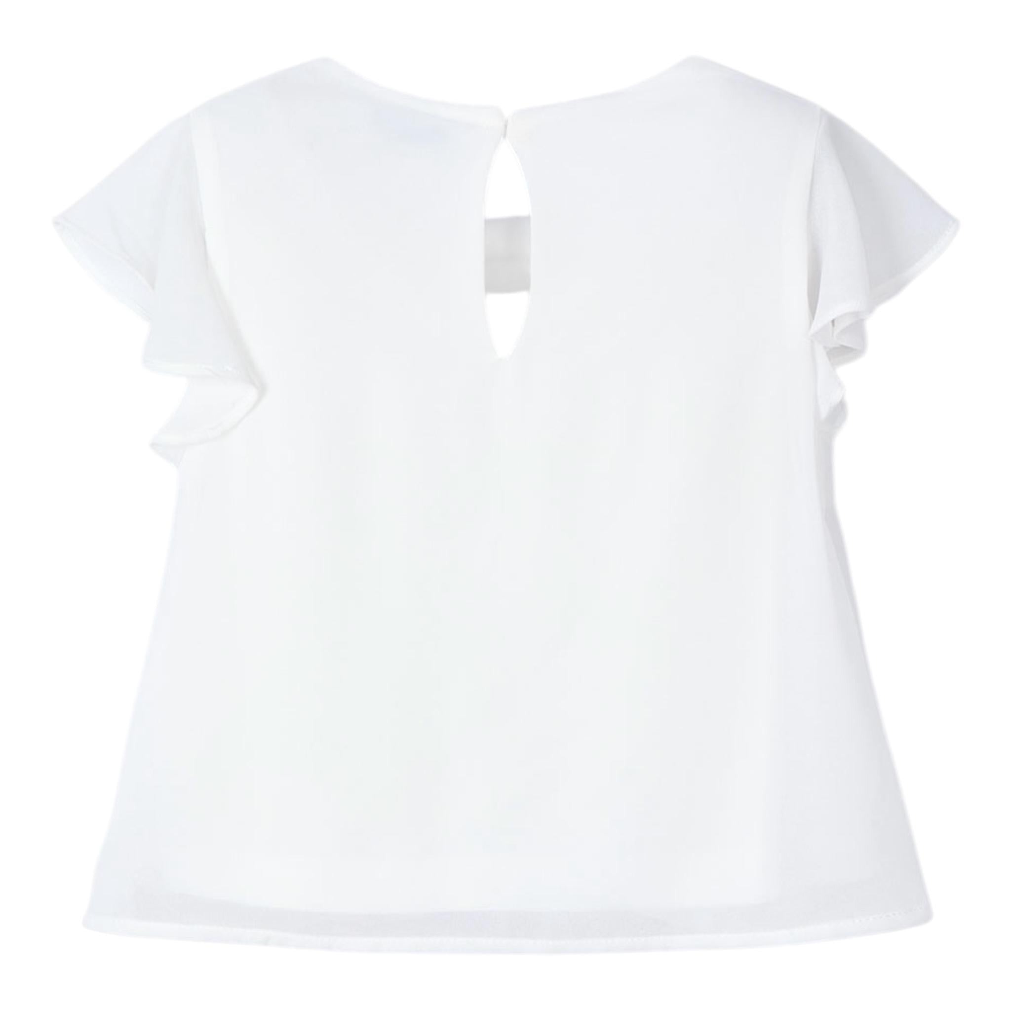 Mayoral Camicia Mezza Manica Tinta Unita per Bambina 3182 BIANCO MAYORAL 