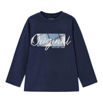 MAYORAL shirt girocollo tinta unita con stampa Blu per Bambino 4046X BLU MAYORAL 