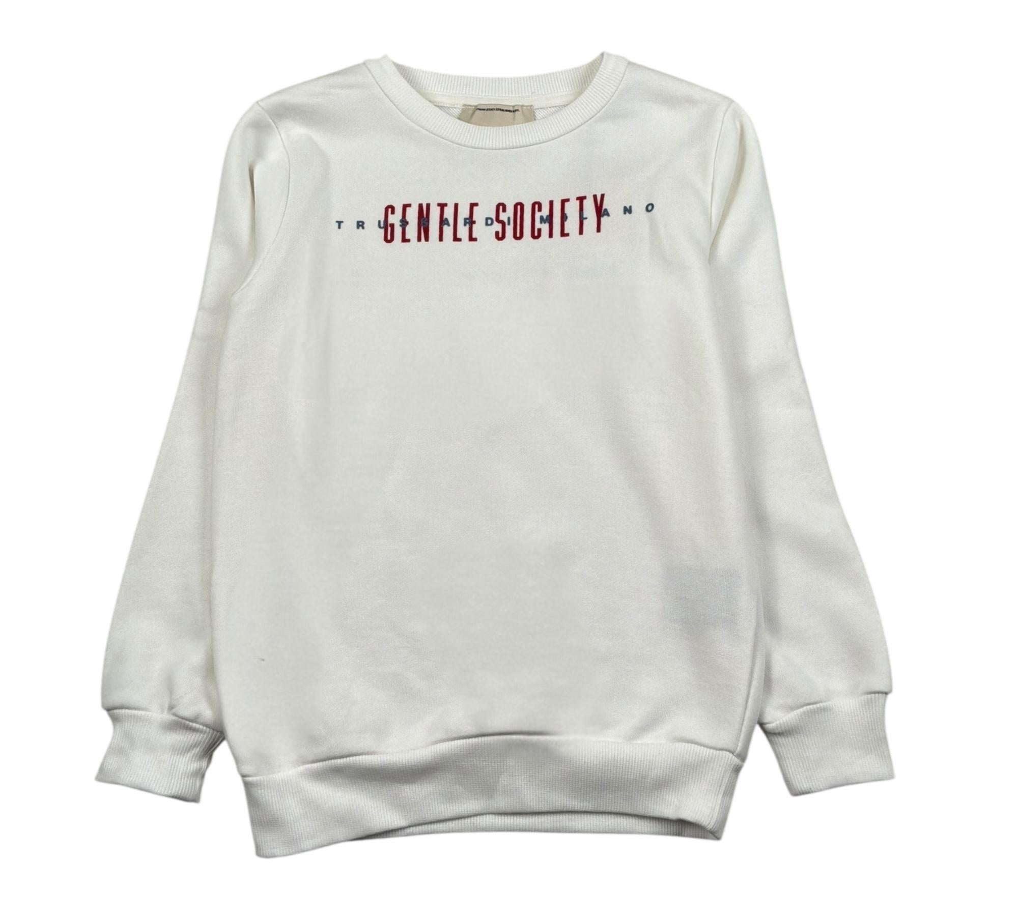 Trussardi Felpa Chiusa Girocollo Tinta Unita con Stampa per Bambino TBP26044FE PANNA TRUSSARDI 