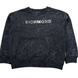 John Richmond Felpa Chiusa Girocollo Tinta Unita con Stampa per Bambino RBP26157FE NERO JOHN RICHMOND 