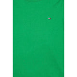 Tommy Hilfiger T-Shirt Girocollo Tinta Unita con Logo per Bambino KB0KB06879X VERDE TOMMY HILFIGER 