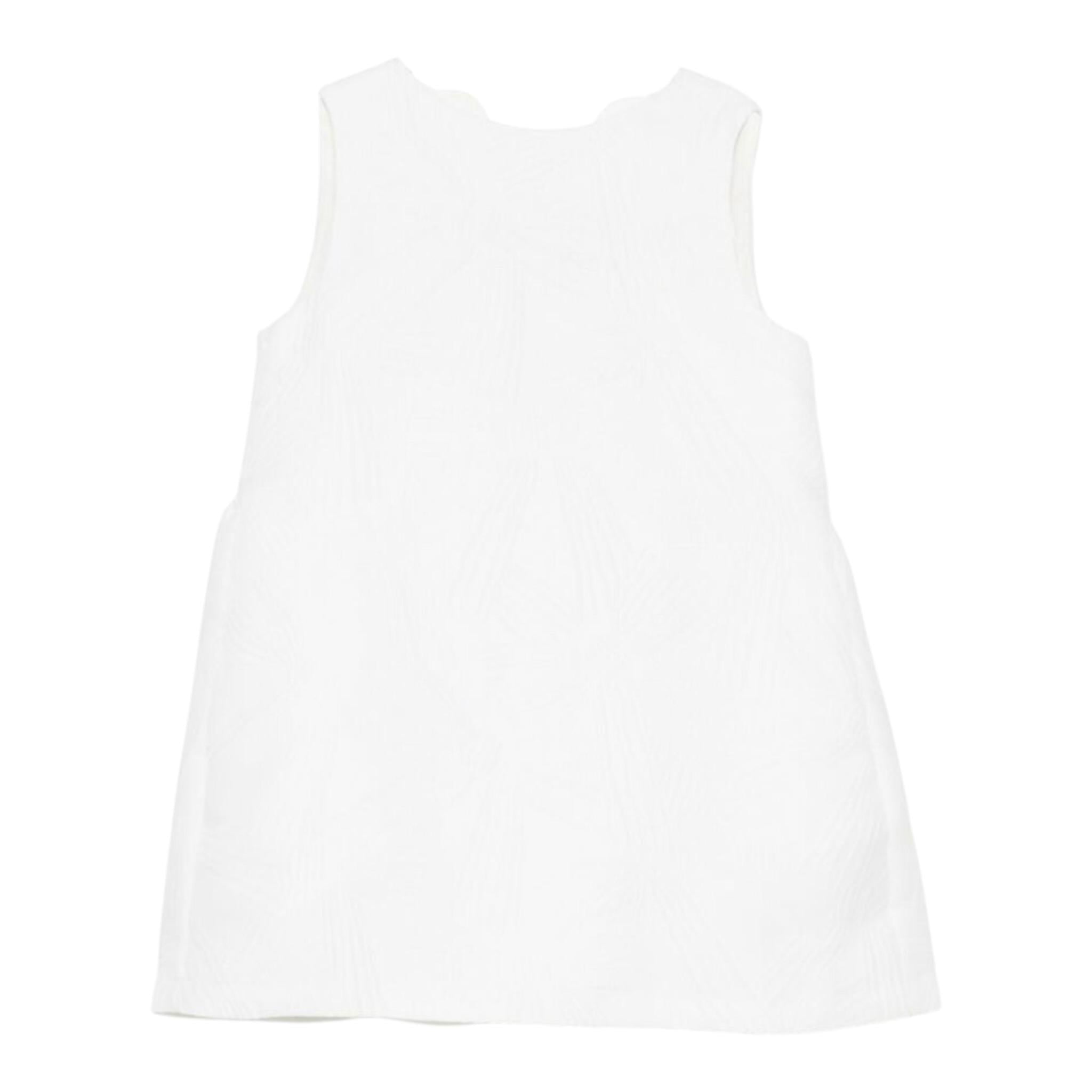 Simonetta Abito Tinta Unita Giromanica con Fiocco per Bambina SW1A82X BIANCO SIMONETTA 