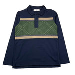 TRUSSARDI polo manica lunga bicolore Blu/verde per Bambino TBA25095 BLU/VERDE TRUSSARDI 