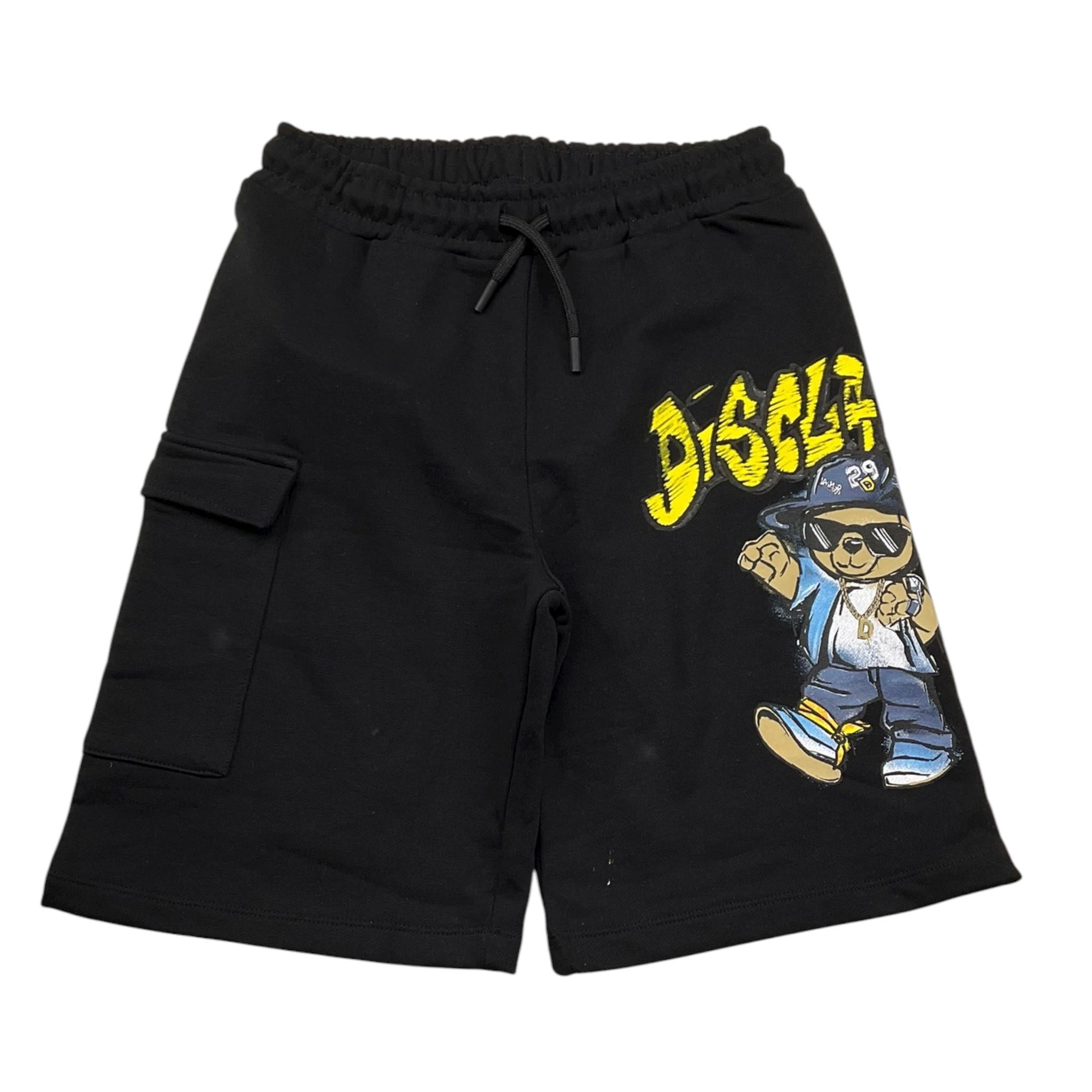 Disclaimer Bermuda Tinta Unita con Stampa per Bambino 25EDK58436 NERO DISCLAIMER 