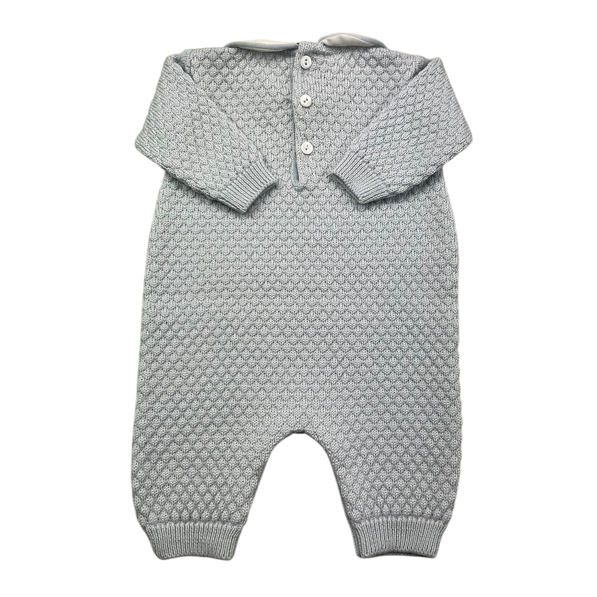LITTLE BEAR tutina manica lunga tinta unita con colletto in contrasto Azzurro per Neonato 9101 AZZURRO LITTLE BEAR 
