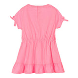 Billieblush Abito Mezza Manica Tinta Unita con Stampa Rosa per Neonata