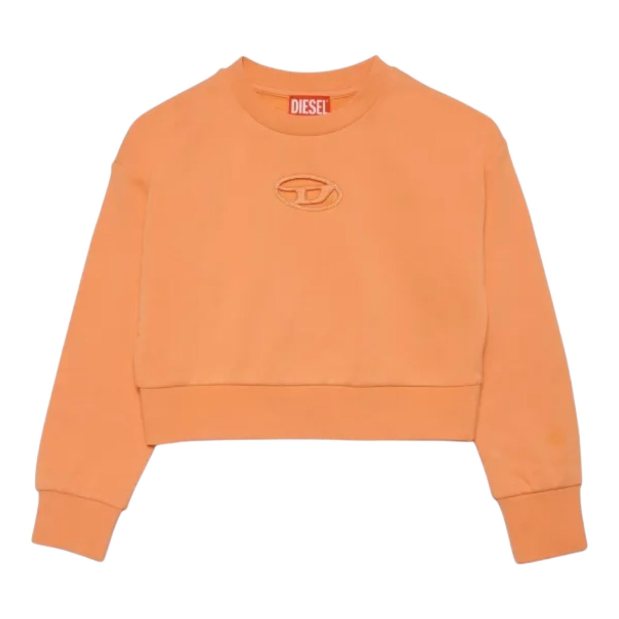 DIESEL felpa girocollo con logo tinta unita Arancione per Bambina J01826 ARANCIONE DIESEL 