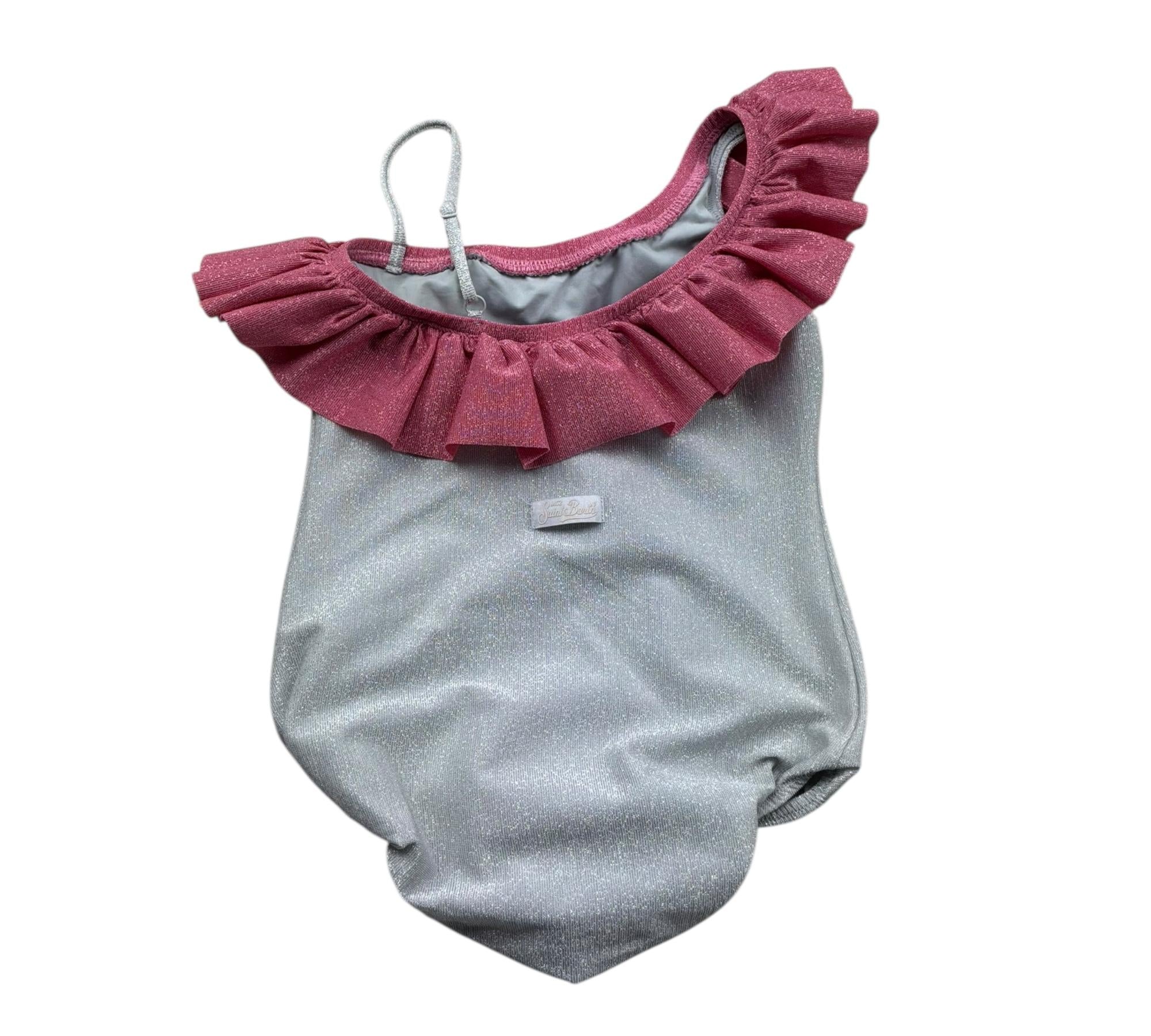 Saint Barth Costume Intero Monospalla Tinta Unita per Bambina CARIN ARGENTO SAINT BARTH 