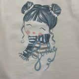 PLEASE maglia girocollo tinta unita con stampa Bianco per Bambina ML0530G65J BIANCO PLEASE 