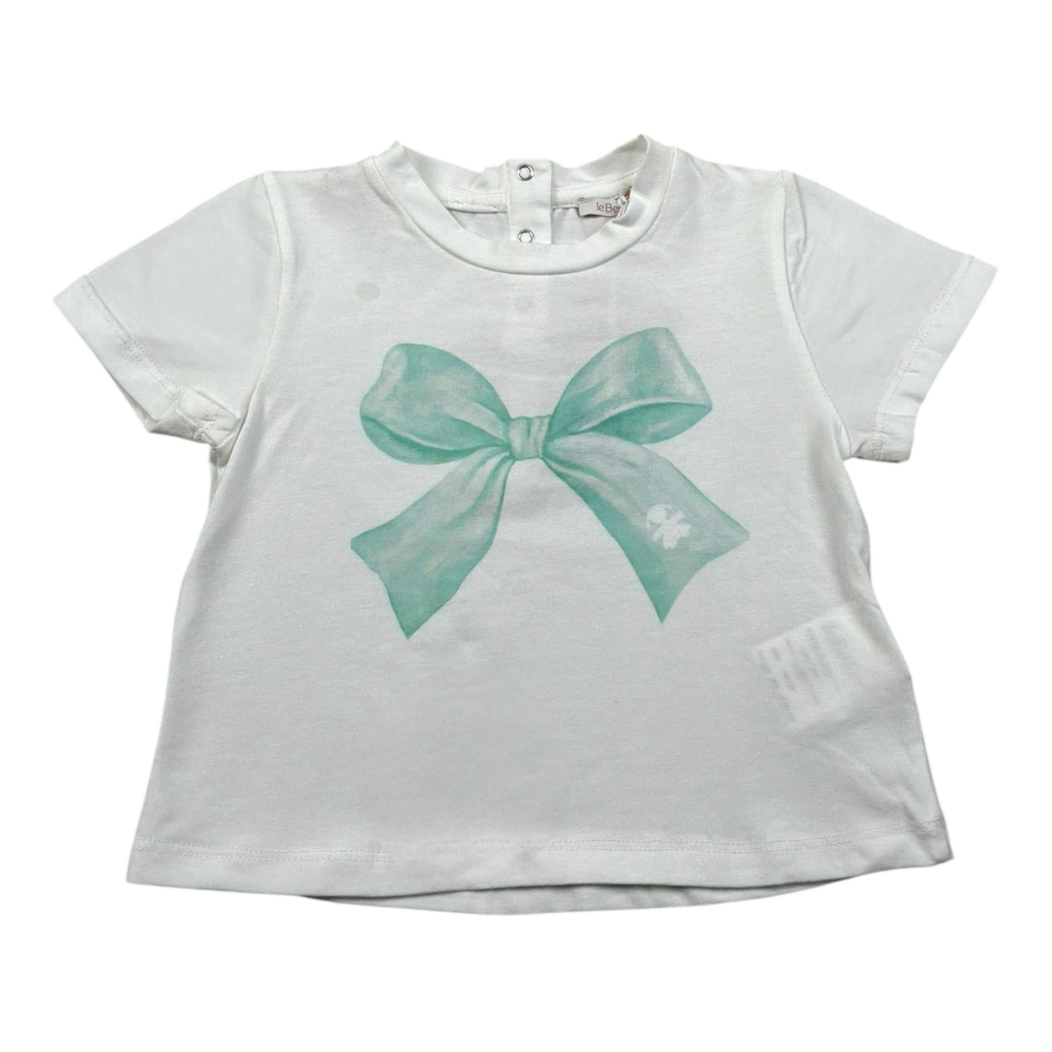Le Bebe T-Shirt Girocollo Tinta Unita con Stampa per Neonata LBG5887 BIANCO LE BEBE 