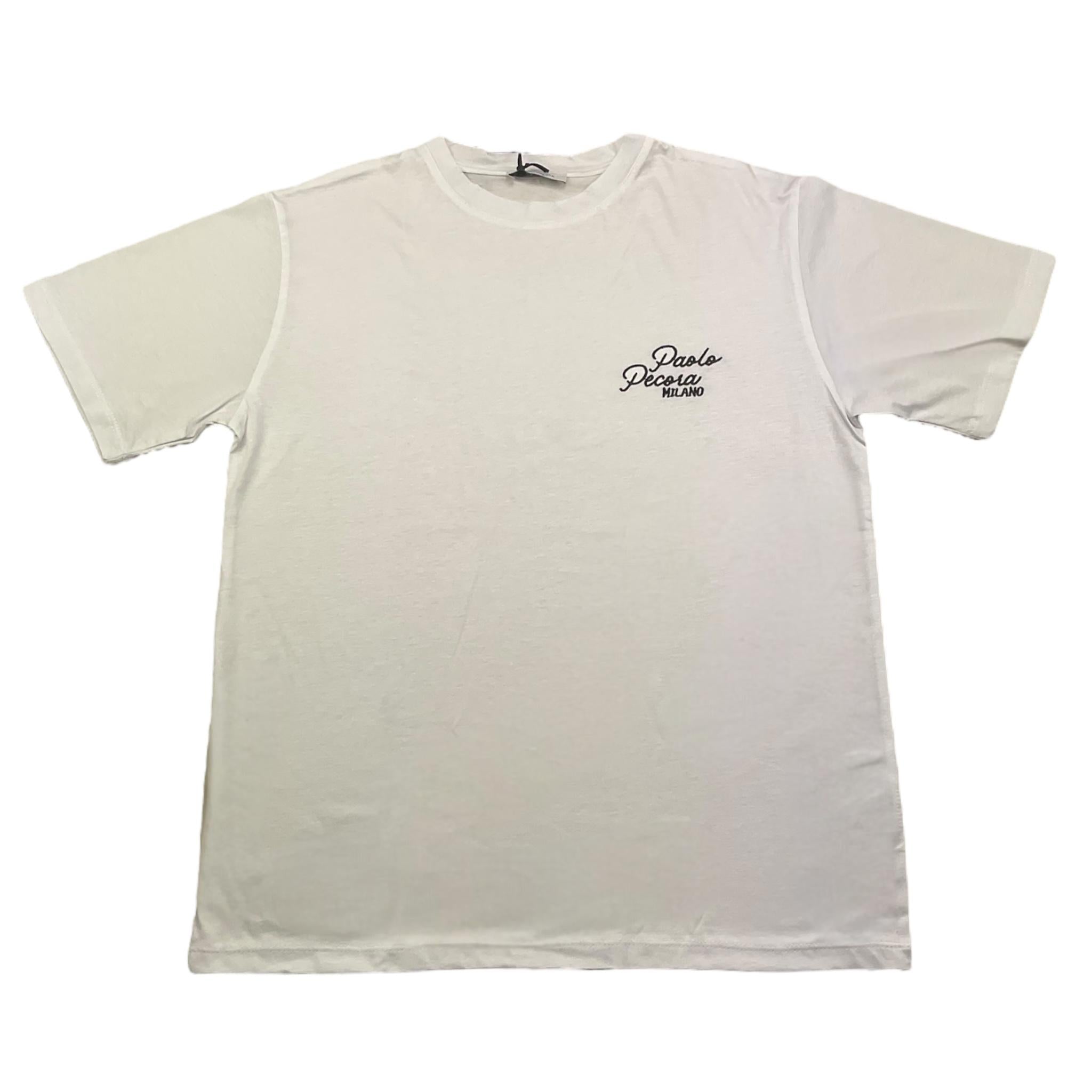 Paolo Pecora T-Shirt Girocollo Tinta Unita con Stampa per Bambino PP4051 BIANCO PAOLO PECORA 