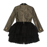 BALMAIN abito tinta unita con tulle Nero per Bambina 6RAA00 NERO BALMAIN 