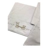 LE BEBE' set 3 pezzi lenzuola tinta unita cn ricami Bianco per Neonato LBB5063 BIANCO LE BEBE' 