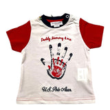 U.S. Polo Assn T-Shirt Bicolore Girocollo Con Stampa Mano Bianco/Rosso Per Neonato