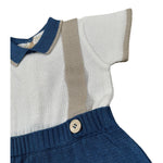 Bimbalo' Pagliaccetto Bicolore Mezza Manica per Neonato 7620 BIANCO/BLU BIMBALO' 