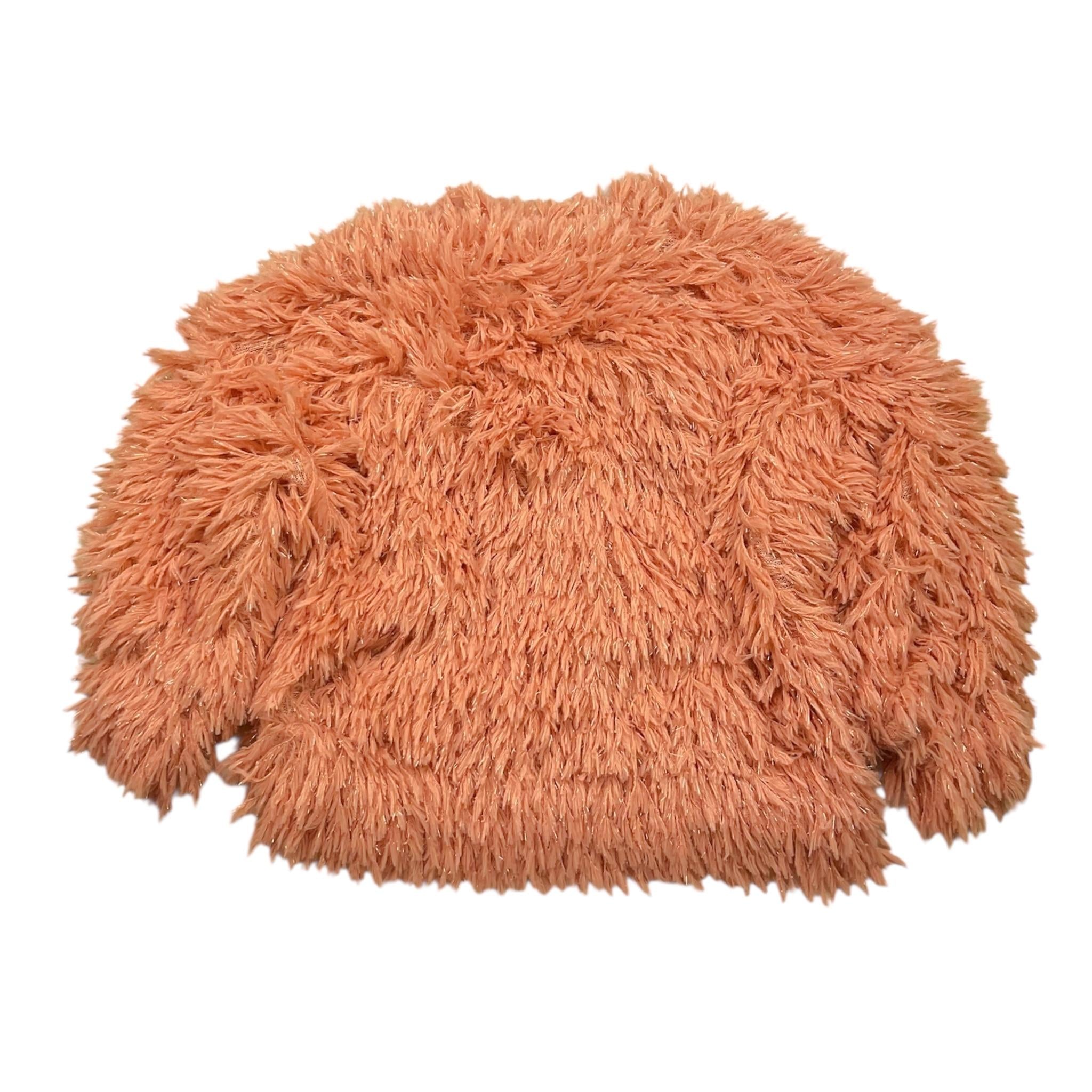 CAFFE' D'ORZO maglia tinta unita girocollo in peluche Salmone per Bambina ZV4A20 SALMONE CAFFE' D'ORZO 