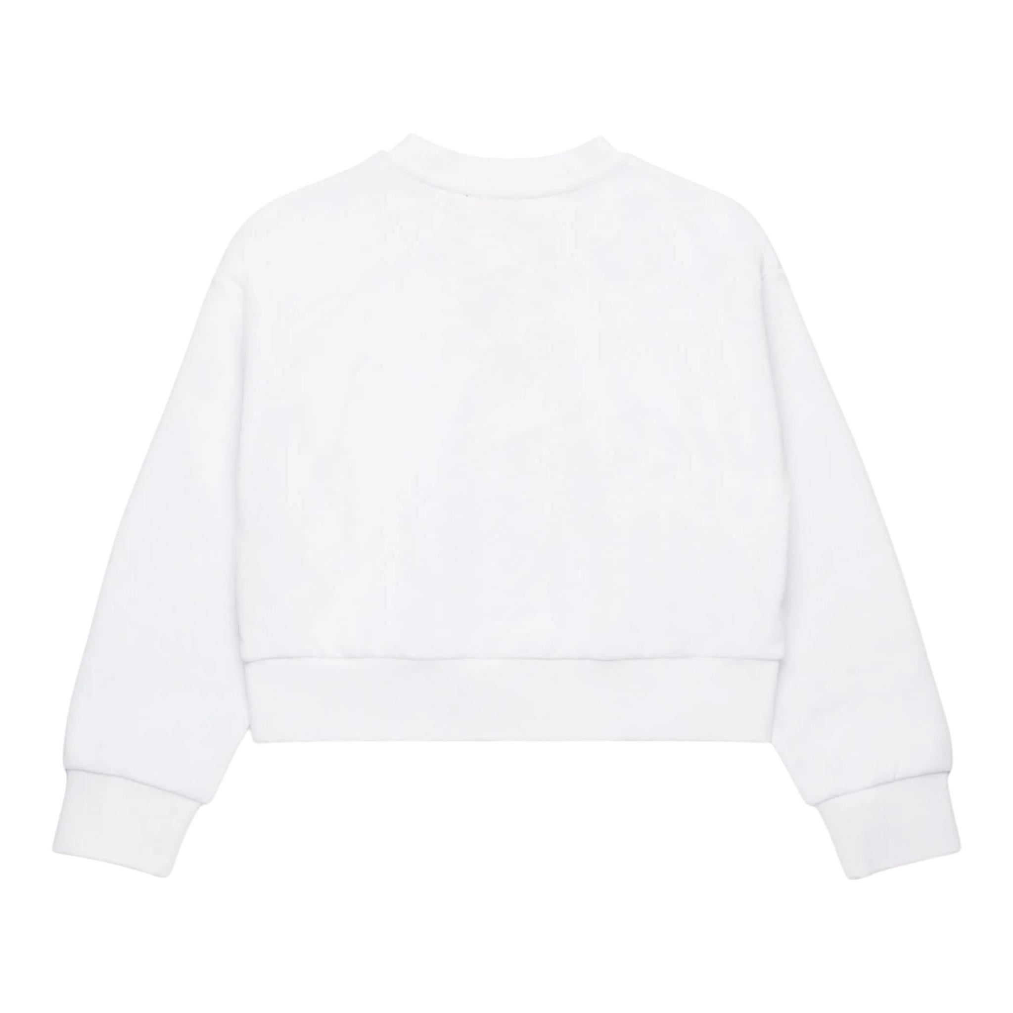 Diesel Felpa Chiusa Girocollo Tinta Unita con Logo per Bambina J01826 BIANCO DIESEL 