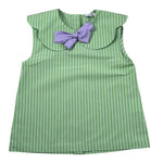 Ilfarobimbi Camicia tinta unita con Applicazione Fiocco Verde per Bambina IFB50156 VERDE ILFAROBIMBI 