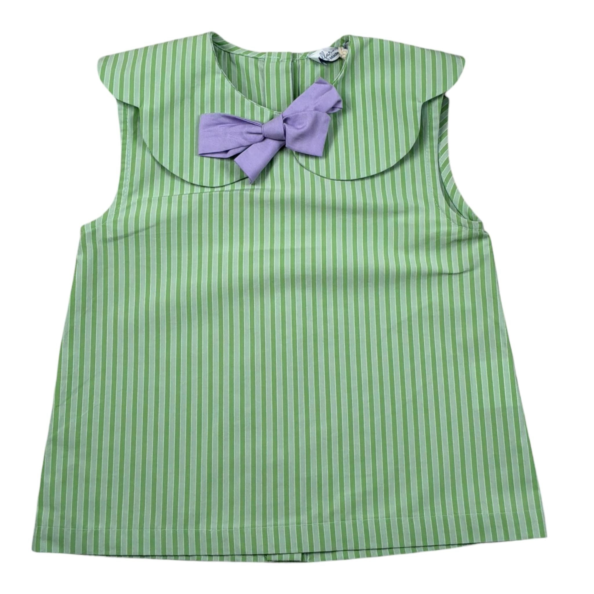 Ilfarobimbi Camicia tinta unita con Applicazione Fiocco Verde per Bambina IFB50156 VERDE ILFAROBIMBI 