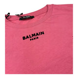 Balmain T-Shirt Girocollo Tinta Unita con Stampa per Bambina BV8R91 ROSA BALMAIN 