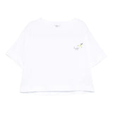 Il Gufo T-Shirt Girocollo Tinta Unita con Ricamo per Bambina P25TS473MF001 BIANCO IL GUFO 