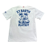 Saint Barth T-Shirt Girocollo Tinta Unita con Stampa per Bambino 00319L BIANCO SAINT BARTH 