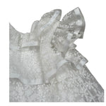 Le Bebe Abito Cerimonia Mezza Manica Tinta Unita per Neonata LBG5778 BIANCO LE BEBE 