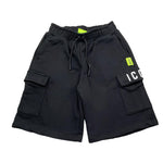 Icon Bermuda Tinta Unita con Stampa per Bambino IBSH00689 NERO ICON 