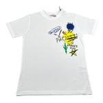 Cesare Paciotti T-Shirt Girocollo Tinta Unita con Stampa per Bambino TSP5106JX BIANCO CESARE PACIOTTI 