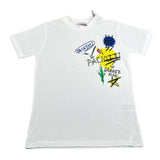 Cesare Paciotti T-Shirt Girocollo Tinta Unita con Stampa per Bambino TSP5106JX BIANCO CESARE PACIOTTI 