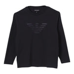 Emporio Armani Shirt Girocollo Tinta Unita con Logo per Bambino 6D4TJC BLU EMPORIO ARMANI 